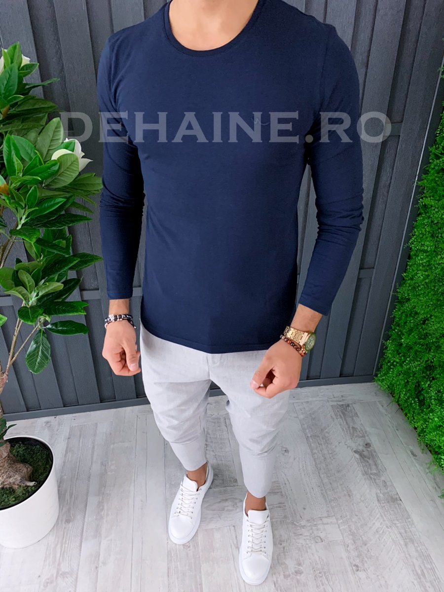 Bluza barbati slim fit bleumarin zr a6718